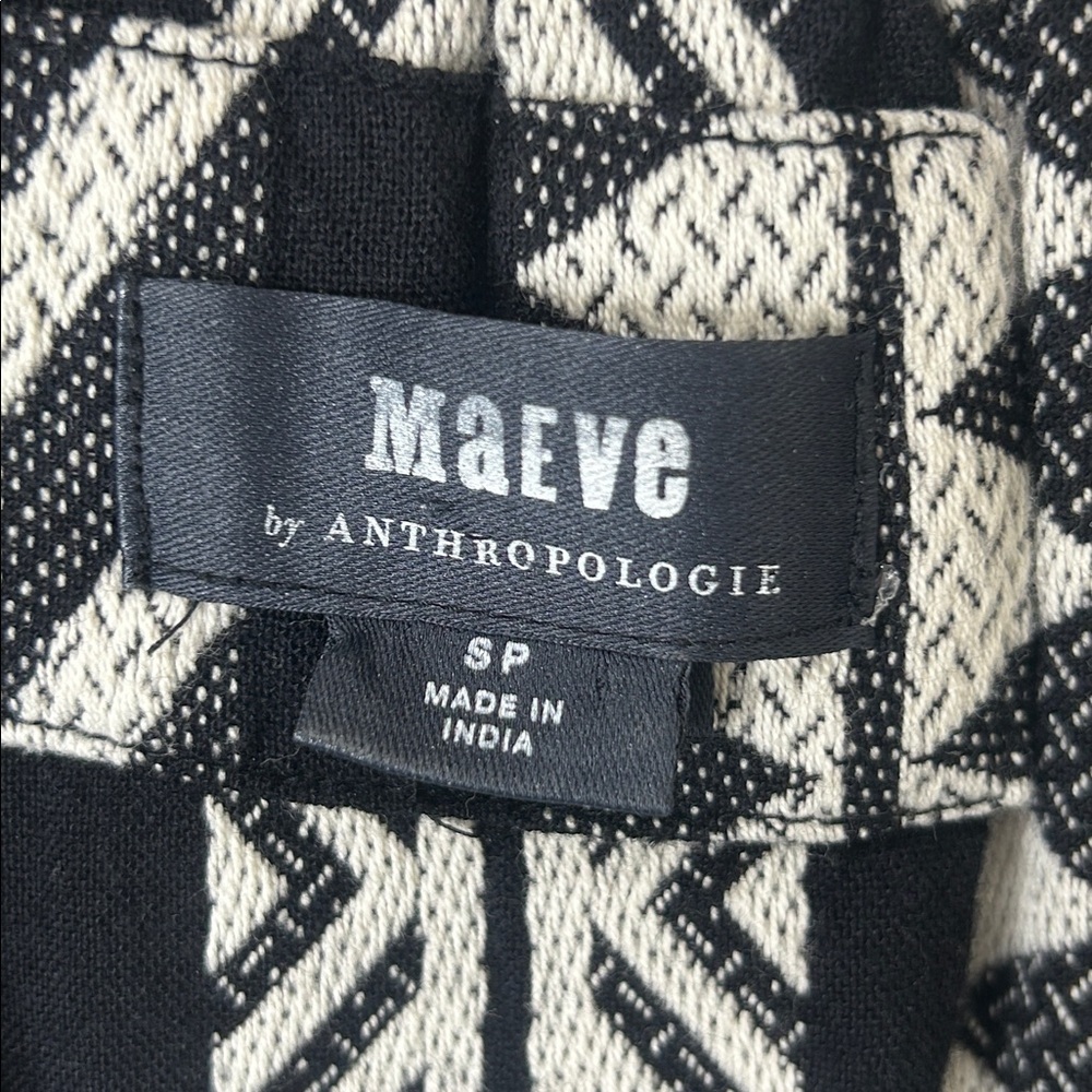 ANTHROPOLOGIE Dominique Tunic Dress Boho Black White Size Small Petite - Picture 8 of 16